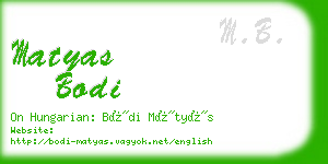 matyas bodi business card